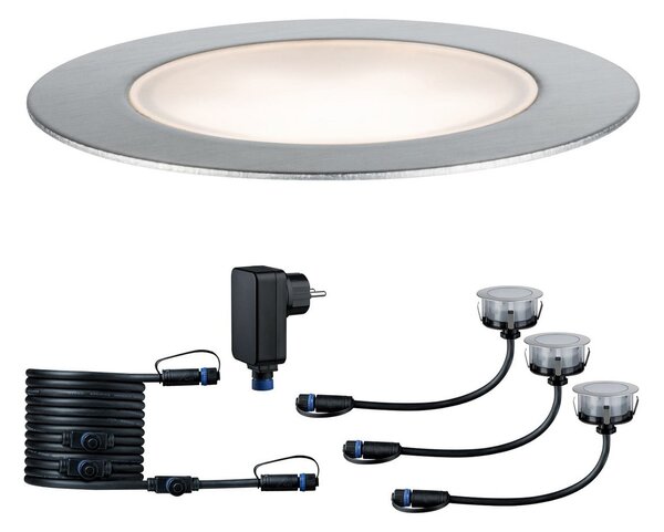 Paulmann Plug & Shine Floor Eco set de bază 3 3000K, reglabil, Gri, Metal, Modern, Corpuri de iluminat încastrate rotunde