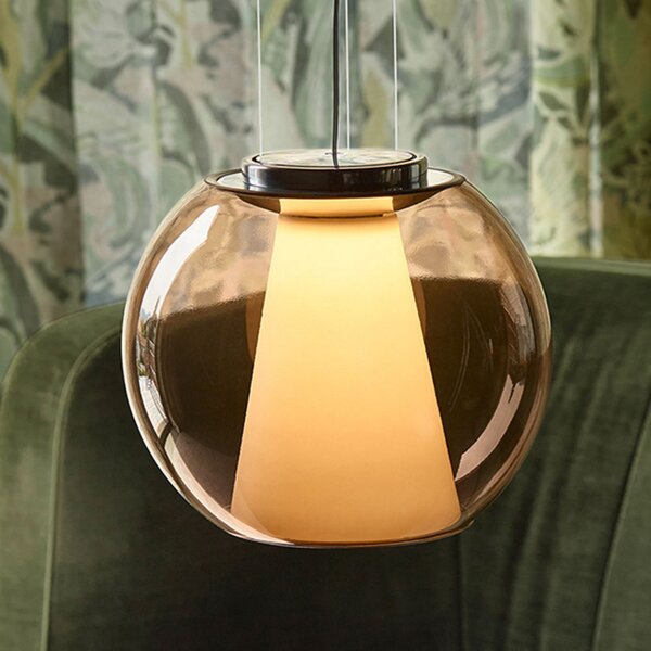 Serien Lighting serien.lighting Draft S Lampă de suspendare 927 Triac maro, reglabil, Maro / Rugină, Camera de zi / sufragerie, Sticlă, Modern, glob
