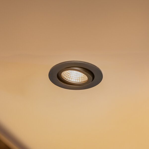 BRUMBERG proiector înc. LED 38° rot. negru 3000K, Negru, Hol, Metal, Modern, Corpuri de iluminat încastrate rotunde