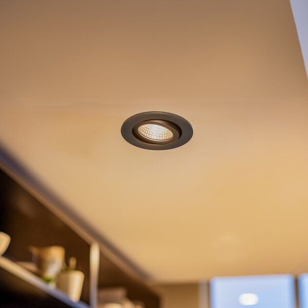 BRUMBERG proiector înc. LED 38° rot. negru 3000K, Negru, Hol, Metal, Modern, Corpuri de iluminat încastrate rotunde