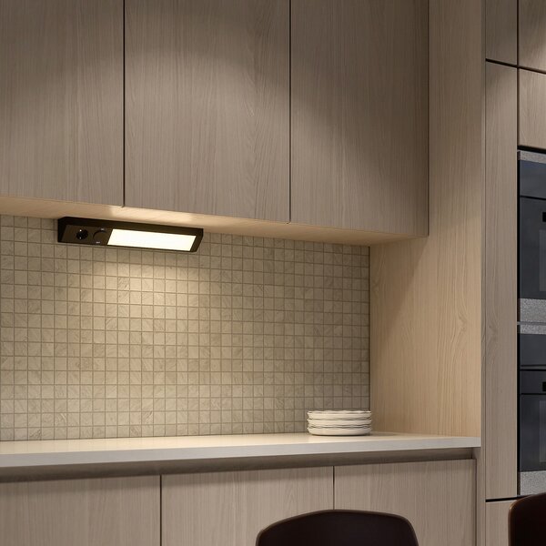 Arcchio Mitari lampă LED montare sub mobilă, negru, Negru, Camera de zi / sufragerie, Metal, Modern, Ansamblu de mobilier