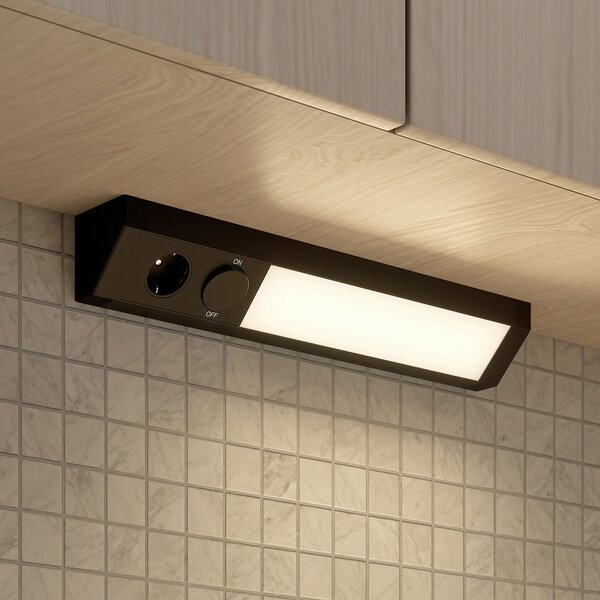 Arcchio Mitari lampă LED montare sub mobilă, negru, Negru, Camera de zi / sufragerie, Metal, Modern, Ansamblu de mobilier