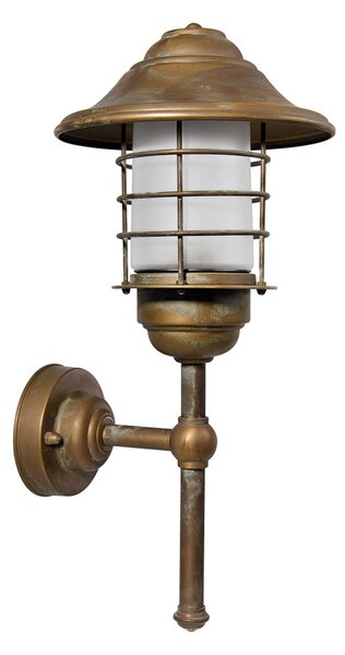 Moretti Luce Chiara, lampă de perete dreaptă pentru exterior - rezistentă la apa mare, Cupru, Metal, Antichitate