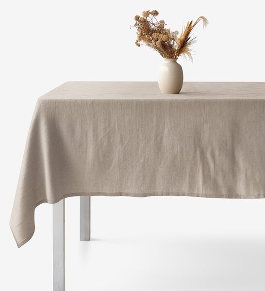 Goldea față de masă cu amestec de in - cafea 100 x 140 cm