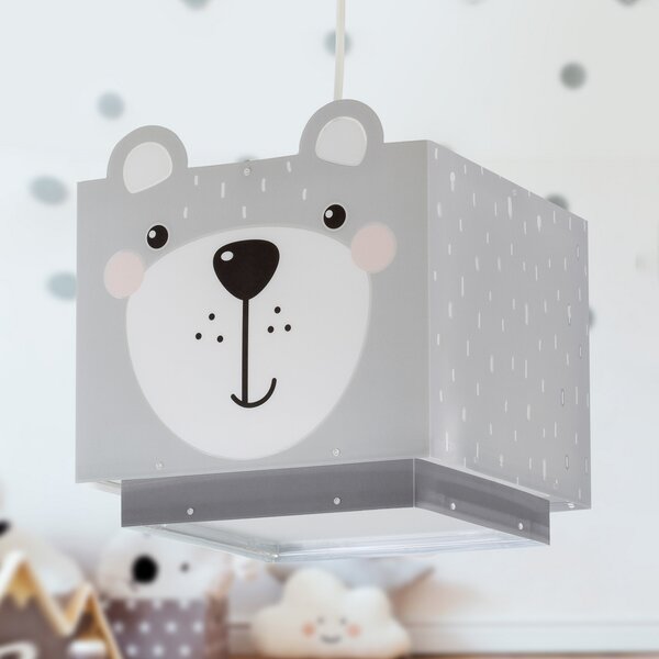 Dalber Lampă suspendată Little Teddy pentru copii, 1 lumină, reglabil, Gri, Camera copiilor, Plastic