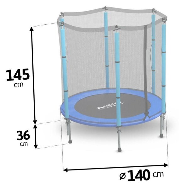 Trambulina copii cu plasa de protectie exterioara, diametru 140 cm