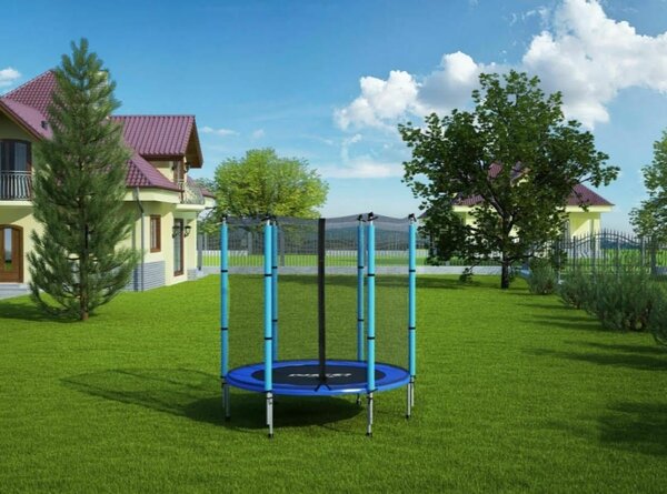 Trambulina copii cu plasa de protectie exterioara, diametru 140 cm