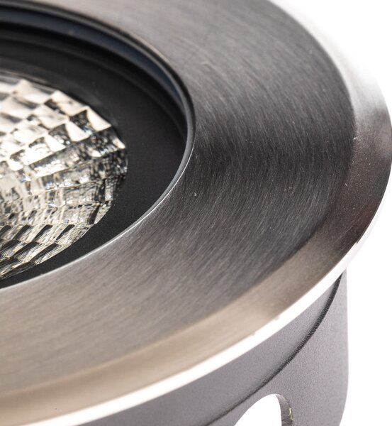 BRUMBERG Hybride Flat LED, 13 cm, pentru încastrat în podea, Metalic, Metal, Modern, Corpuri de iluminat încastrate rotunde