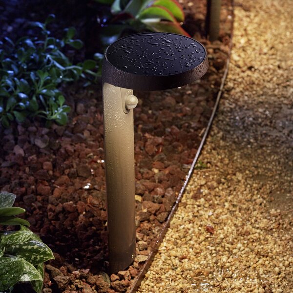 Philips Tyla solar lampă cu soclu senzor 1.2W 250lm, Negru, Metal, Modern, Piedestal pentru exterior