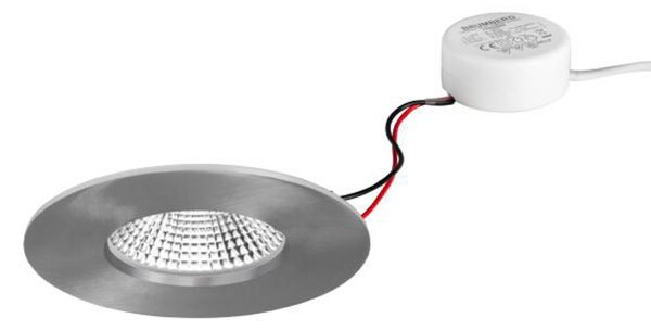 BRUMBERG BB20 IP65 încastr RC driver rotund nichel, reglabil, Metalic, Baie, Corpuri de iluminat încastrate rotunde