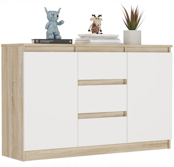 Comodă Relta (stejar sonoma + alb). Promo -20%. 1151448