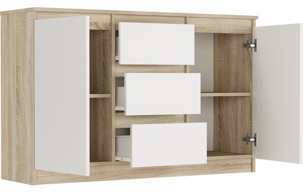 Comodă Relta (stejar sonoma + alb). Promo -20%. 1151448