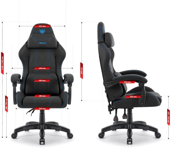Scaun ergonomic tesatura pentru jocuri HC-1014 Albastru