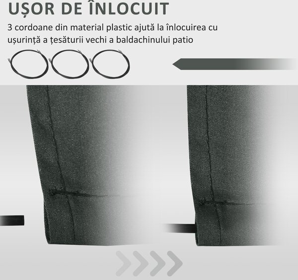 Outsunny Pânză de Înlocuire pentru Copertină Retractabilă cu Protecție UV 30+, 3,82x2,4 m, Gri | Aosom Romania