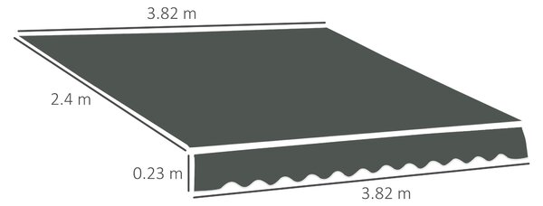 Outsunny Pânză de Înlocuire pentru Copertină Retractabilă cu Protecție UV 30+, 3,82x2,4 m, Gri | Aosom Romania