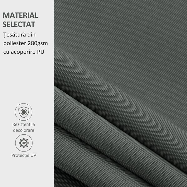 Outsunny Pânză de Înlocuire pentru Copertină Retractabilă cu Protecție UV 30+, 3,82x2,4 m, Gri | Aosom Romania