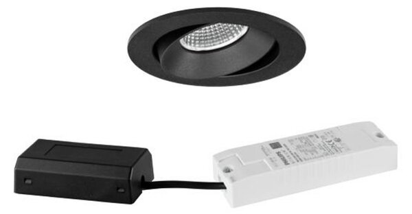 BRUMBERG BB35 DALI cutie conectare negru, reglabil, Negru, Camera de zi / sufragerie, Aluminiu, Corpuri de iluminat încastrate rotunde