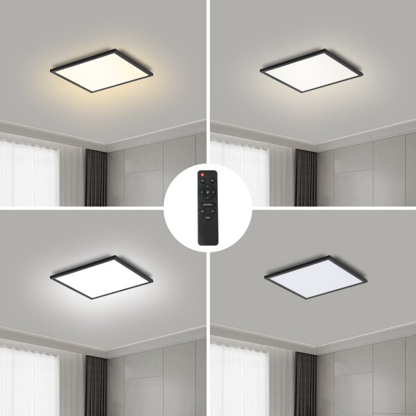 Brilagi - Corp de iluminat LED dimabil SLIMFRAME LED/25W/230V 30x30 cm negru + telecomandă