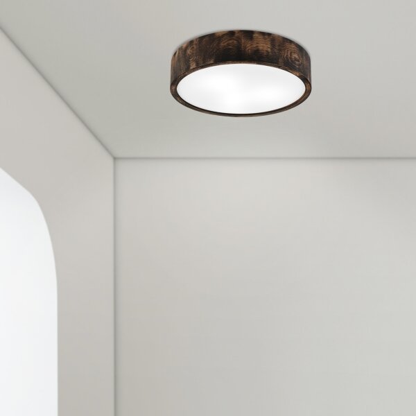 Plafonieră baie OAK SMOKY 3xE27/15W/230V IP54, 37,5 cm, stejar maro