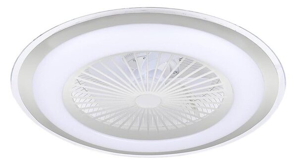 Plafonieră LED dimabilă cu ventilator ZONDA LED/48W/230V argintiu + telecomandă