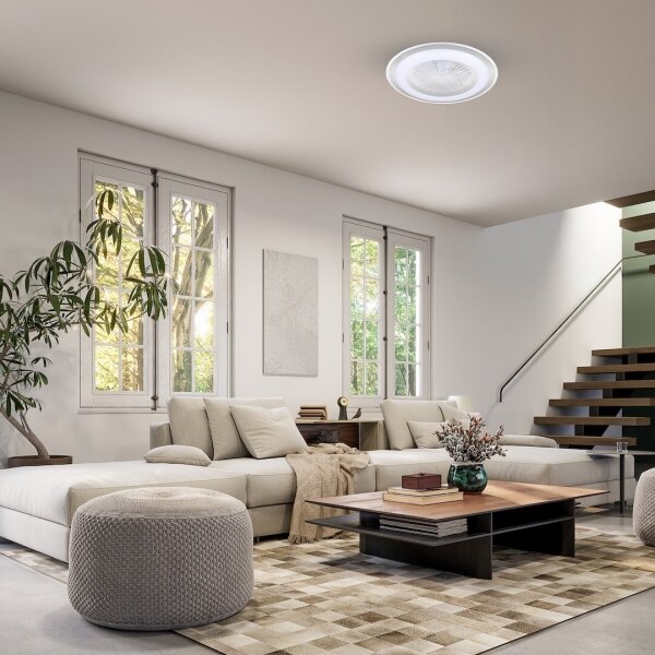 Plafonieră LED dimabilă cu ventilator ZONDA LED/48W/230V argintiu + telecomandă