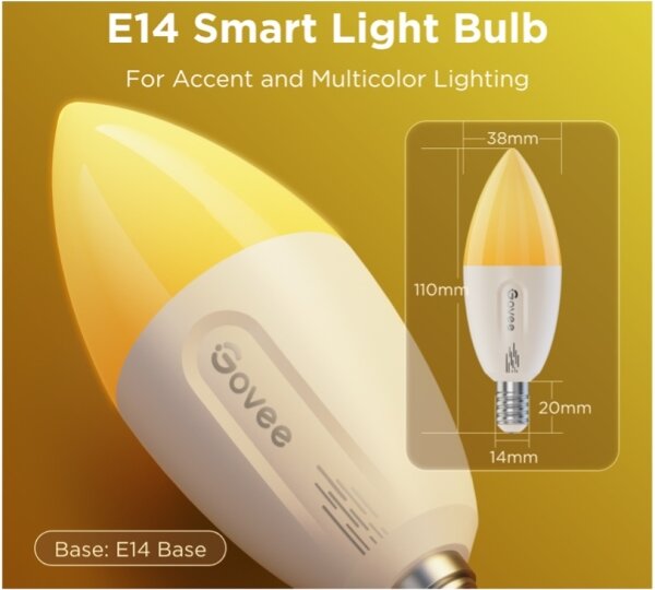 SET 2x bec LED RGBWW dimabil Govee E14/5W/230V 2700-6500K Wi-Fi