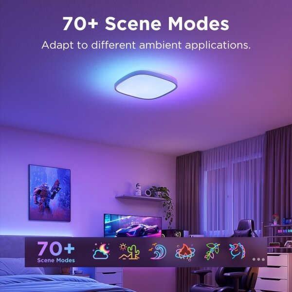 Plafonieră LED RGBIC dimabilă Govee LED/24W/230V 2700-6500K Wi-Fi