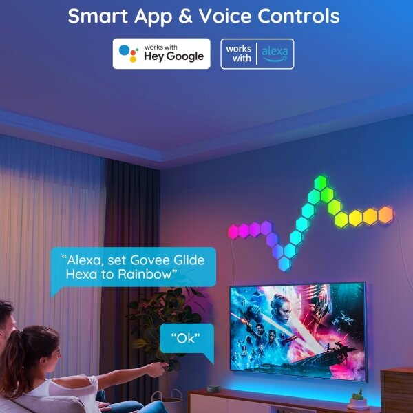 Govee - Panou LED RGB reglabil 36W 230V Wi-Fi