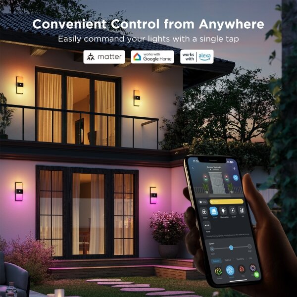 Aplică LED RGBIC dimabilă de exterior Govee LED/230V IP65 2700-6500K Wi-Fi