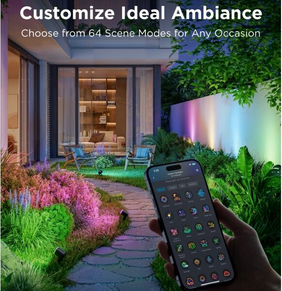Proiector LED RGBWW dimabil Govee LED/12W/230V IP67 2700-6500K Wi-Fi