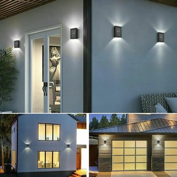 Set 4 x lampa solara 4 LED cu lumina bidirectionala