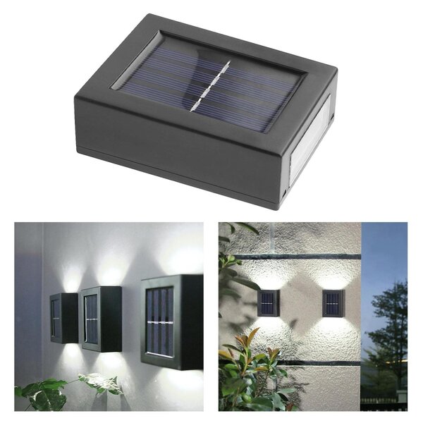 Set 8 x lampa solara 4 LED cu lumina bidirectionala