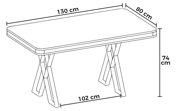 Masă de sufragerie (pentru 4 persoane) Velesz (marmură albă + auriu). Promo -21%. 1153742