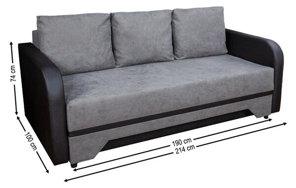 Canapea Extensibilă Corina Bonell Mini, Gri inchis