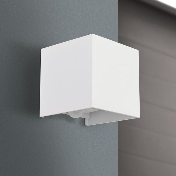 Aplică LED de exteror cu senzor Orion AL 11-1314 CUBE-S LED/13W/230V IP54 alb
