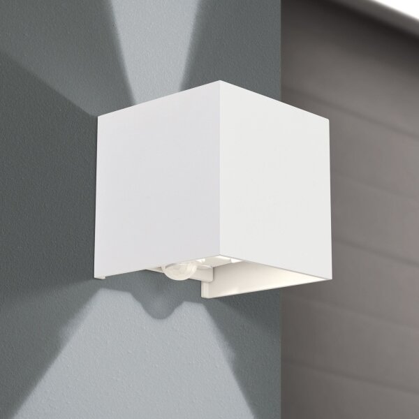 Aplică LED de exteror cu senzor Orion AL 11-1314 CUBE-S LED/13W/230V IP54 alb