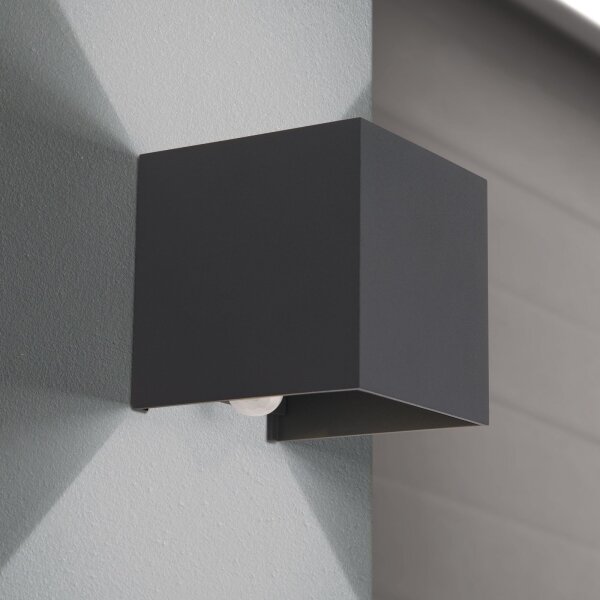 Aplică LED de exteror cu senzor Orion AL 11-1314 CUBE-S LED/13W/230V IP54 antracit