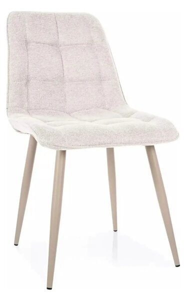 Scaun CHIC, bej deschis - Brego 22, stofa clasica/metal, 50x58x88 cm