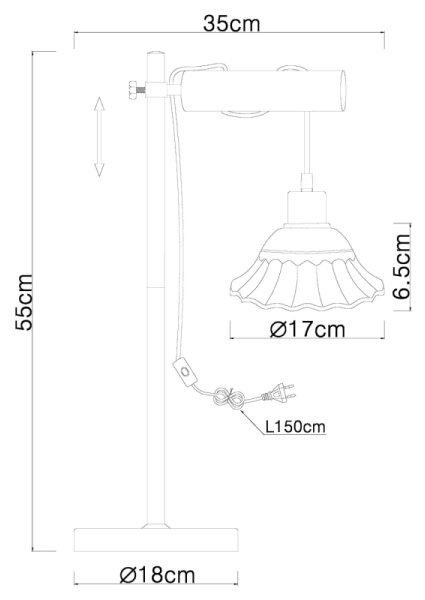Lampă de masă Globo 54050-1T JOWITA 1xE27/40W/230V