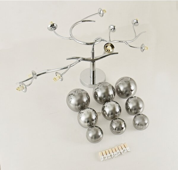 Brilagi - Lustră aplicată LED MISTEL 9xG9/3W/230V negru-crom/sticlă fumurie