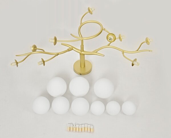 Lustră LED aplicată Brilagi MISTEL 9xG9/3W/230V auriu/alb