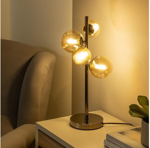 Brilagi - Lampă de masă LED MILLA 4xG9/3W/230V negru cromat/auriu