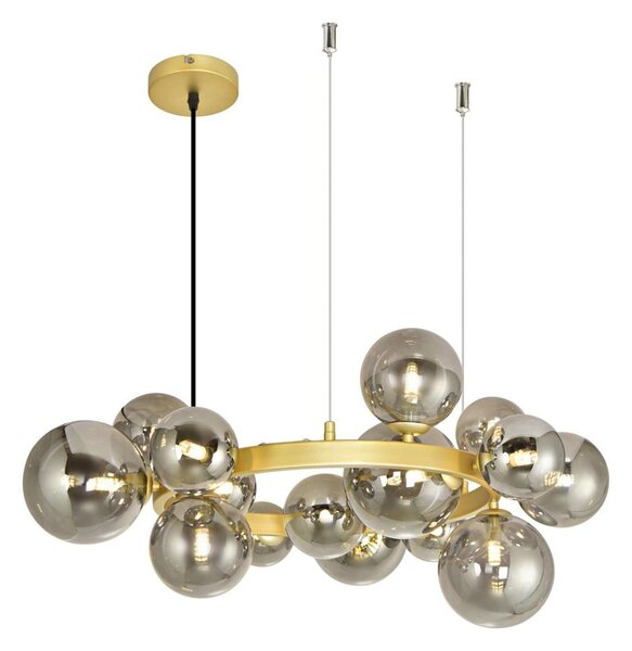 Lustră LED pe cablu Brilagi MILLA 15xG9/3W/230V auriu/fumuriu