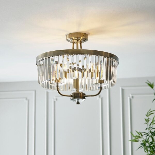 Lustră aplicată Endon 102506 CHESTERFIELD 3xE14/6W/230V d. 45 cm alamă