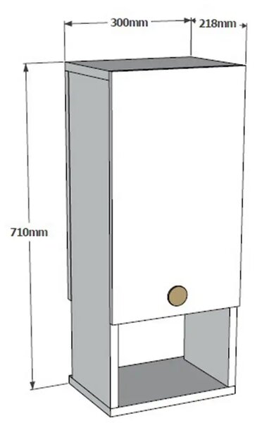 Dulap pentru baie Mis, culoare alb,71 cm