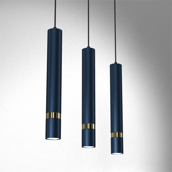 Candelabru cu cablu JOKER, 3x GU10, 25W, 230V, albastru/auriu