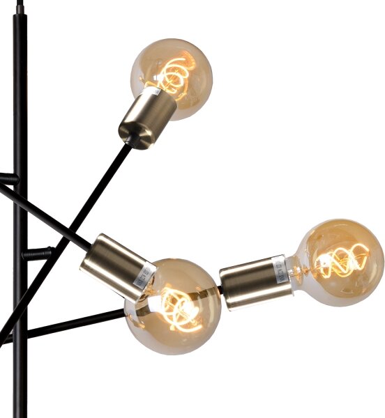 Lustră pe cablu ONLI CROSS 6xE27/22W/230V negru/alamă