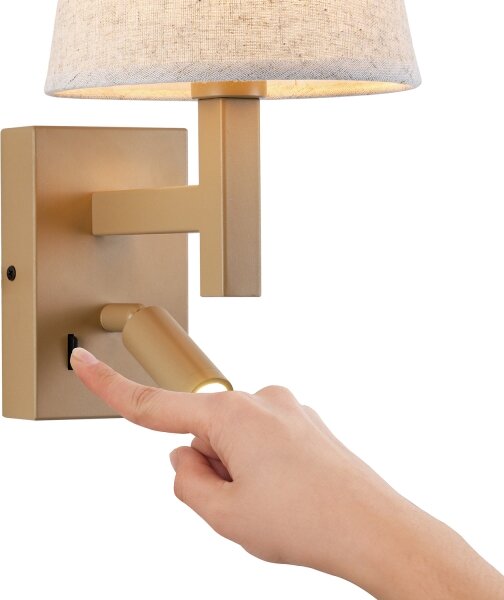 Lampă LED de perete Brilagi DEYA 1xE14/40W/230V + LED/3W in/auriu