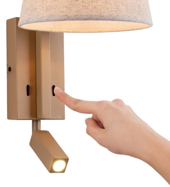 Lampă LED de perete Brilagi RAYA 1xE14/40W/230V + LED/3W in/bej