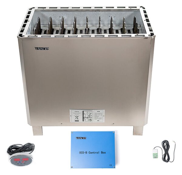 Soba sauna, incalzitor electric inox Waincris Lampo PRO 18kW cu panou exterior digital WLPRO180B